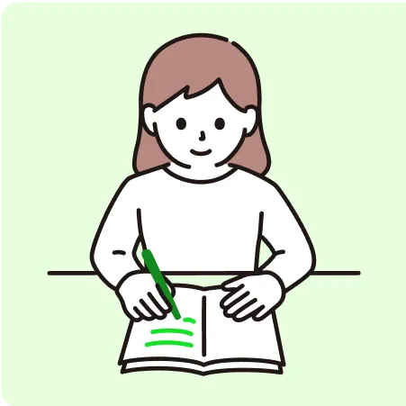 タイ文字を書いてる女性のアイコン